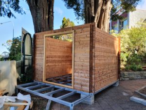 Wooden kitset cabin build